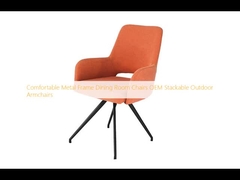 Comfortable Metal Frame Dining Room Chairs OEM Stackable Outdoor Armchairs